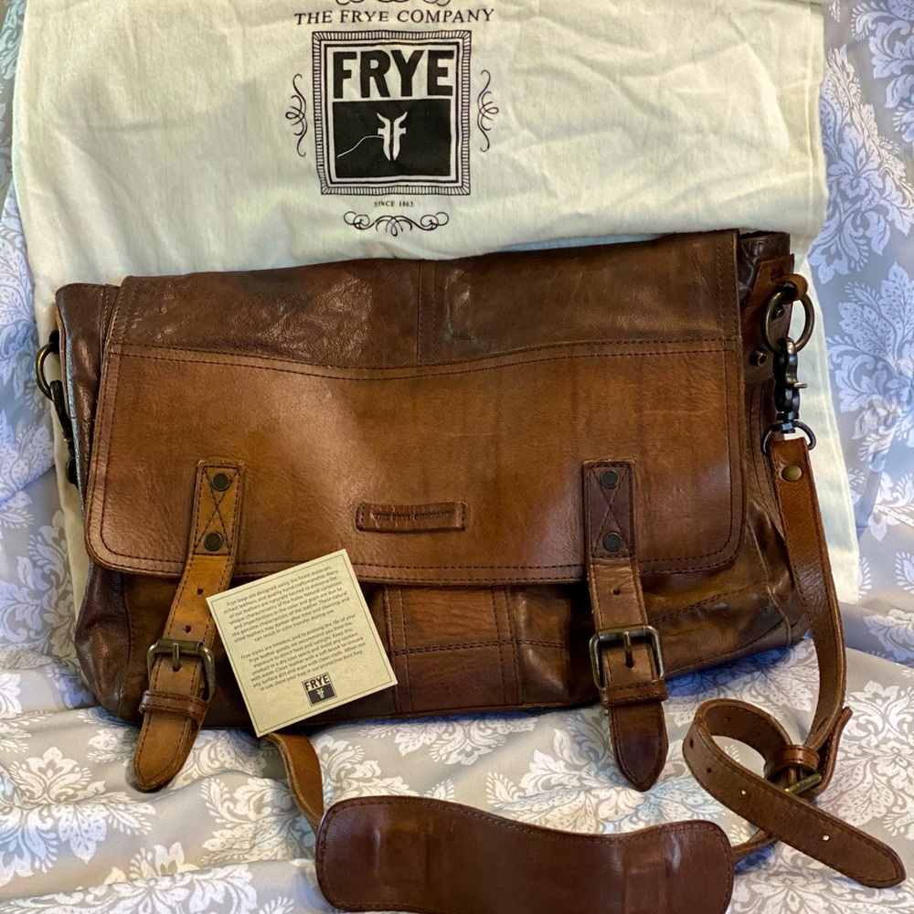 Frye messenger leather bag